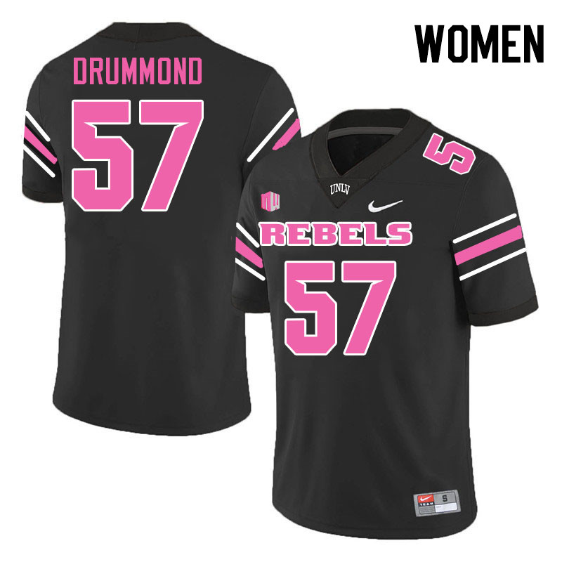 Women #57 Dyllan Drummond UNLV Rebels College Football Jerseys Stitched-Black